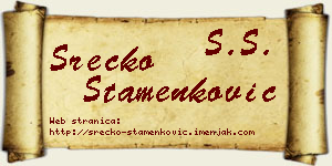 Srećko Stamenković vizit kartica
